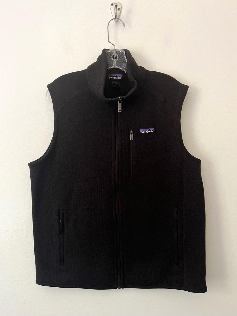 Patagonia Better Sweater Full Zip Fleece Vest Black NO COMPANY LOGOS! Mens Large